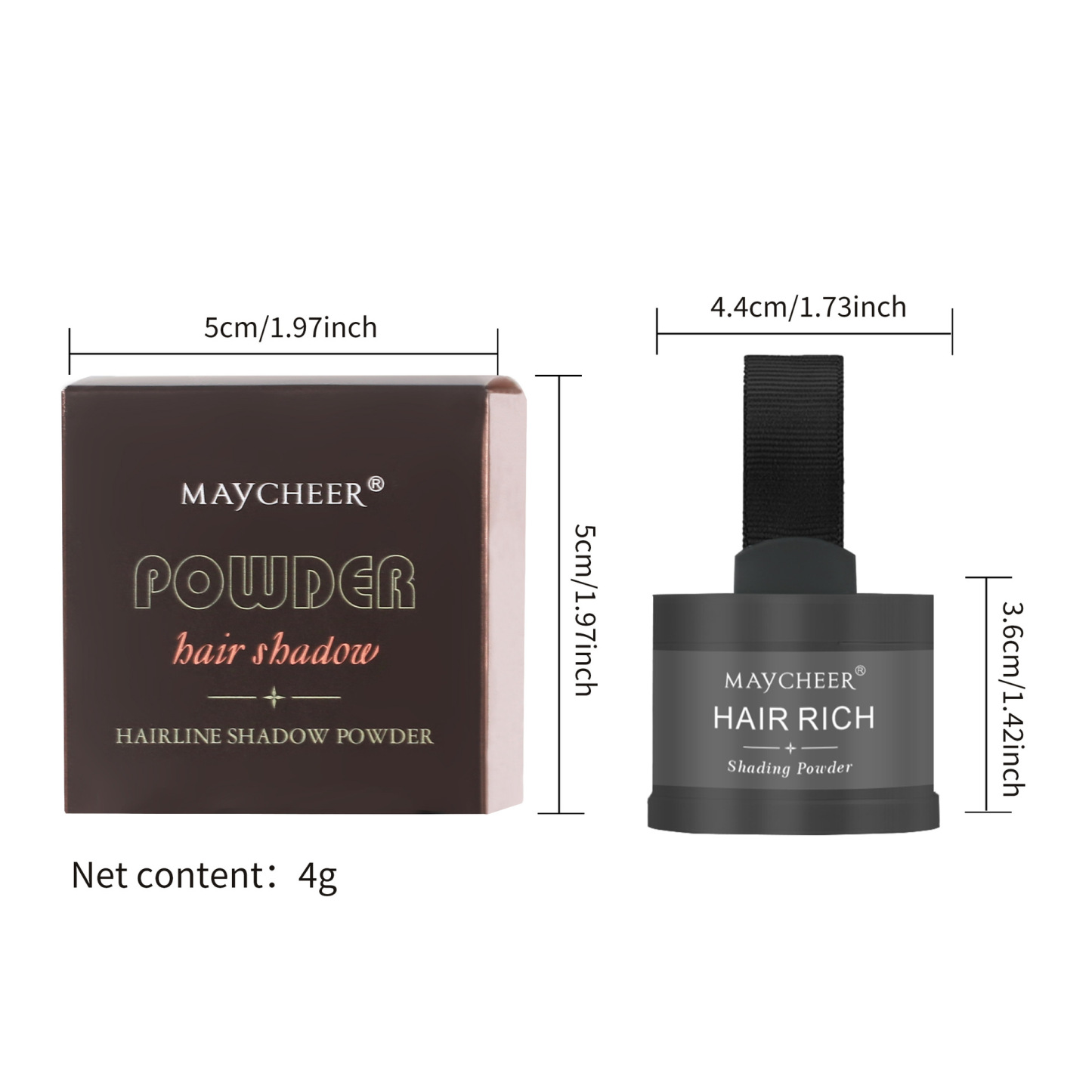 Maycheer Hairline Powder - Magic Root Cover Up - Hair Rich Hair Shadow - Gray Hair Coverage Touch Up Hair Powders for Women & Men (Orange, 0.14 Ounce (Pack of 1))