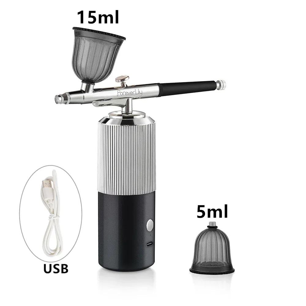 Oxygen Injector Mini Air Compressor Kit Air-Brush Paint Spray Gun Airbrush For Nail Art Tattoo Craft Cake Nano Fog Mist Sprayer