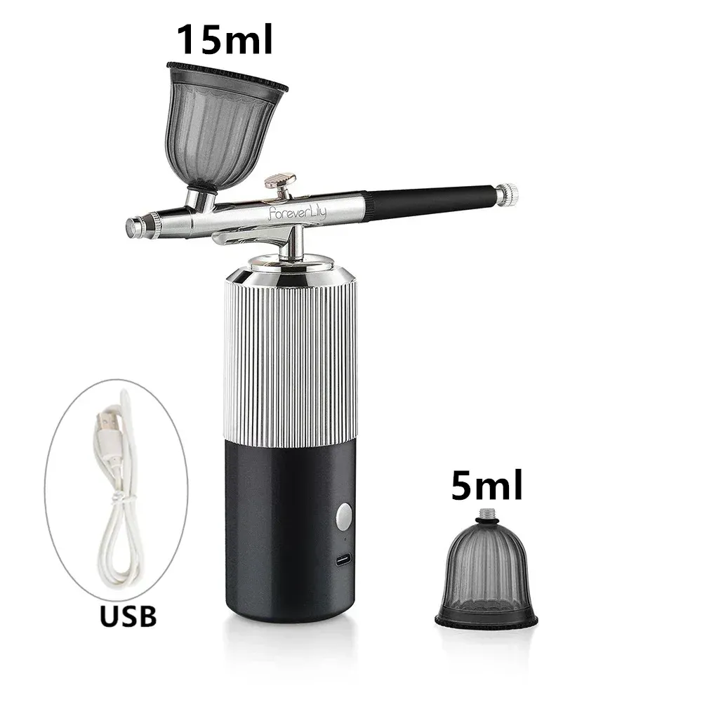 Oxygen Injector Mini Air Compressor Kit Air-Brush Paint Spray Gun Airbrush For Nail Art Tattoo Craft Cake Nano Fog Mist Sprayer