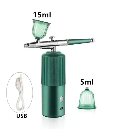 Oxygen Injector Mini Air Compressor Kit Air-Brush Paint Spray Gun Airbrush For Nail Art Tattoo Craft Cake Nano Fog Mist Sprayer