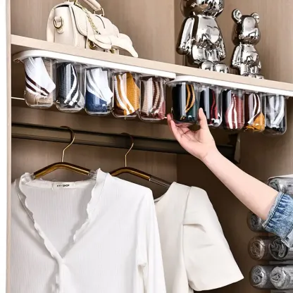 Wall Mounted Capsule Storage Boxes Underwear Socks Headbands Sorting Transparent Organizer Bin for Bedroom Closet Space Saving