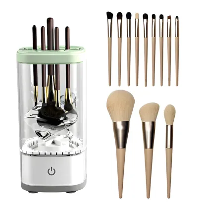 Automatic Electric Makeup Brush Cleaner Update 3 In 1 Type C-Charging Cosmetic Brush Washing Drying Tools Make Up Brush Cleaner