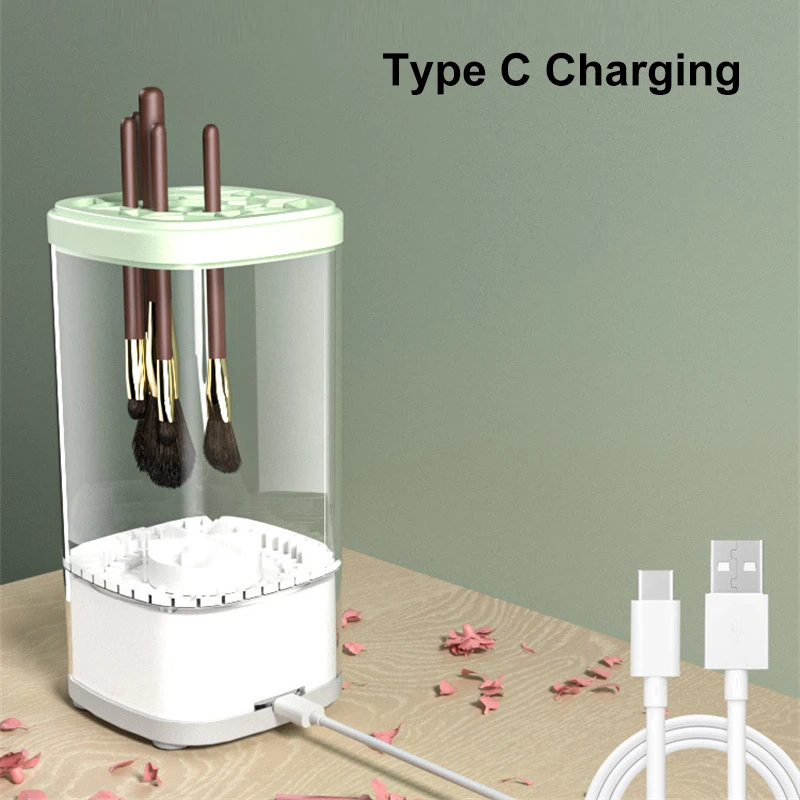 Automatic Electric Makeup Brush Cleaner Update 3 In 1 Type C-Charging Cosmetic Brush Washing Drying Tools Make Up Brush Cleaner