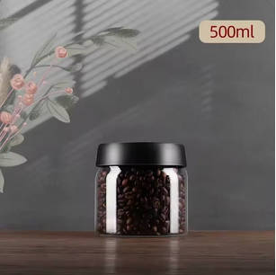 HOT 500ml Vacuum Sealed Jug Coffee Beans Glass Airtight Canister Food 