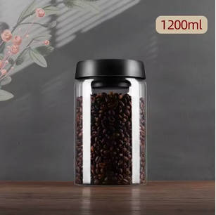 HOT 500ml Vacuum Sealed Jug Coffee Beans Glass Airtight Canister Food Grains Candy Keep Fresh Storage Jar Kitchen Accessories