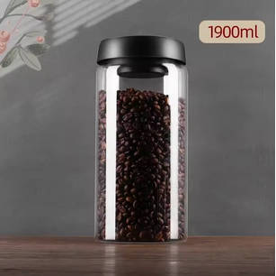 HOT 500ml Vacuum Sealed Jug Coffee Beans Glass Airtight Canister Food Grains Candy Keep Fresh Storage Jar Kitchen Accessories