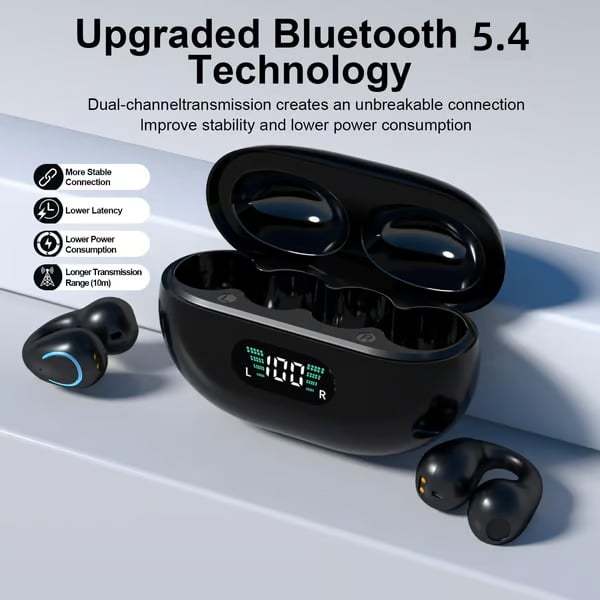 2025 New Arrival -  Ear Clip Bluetooth Headphones  with Touch Screen