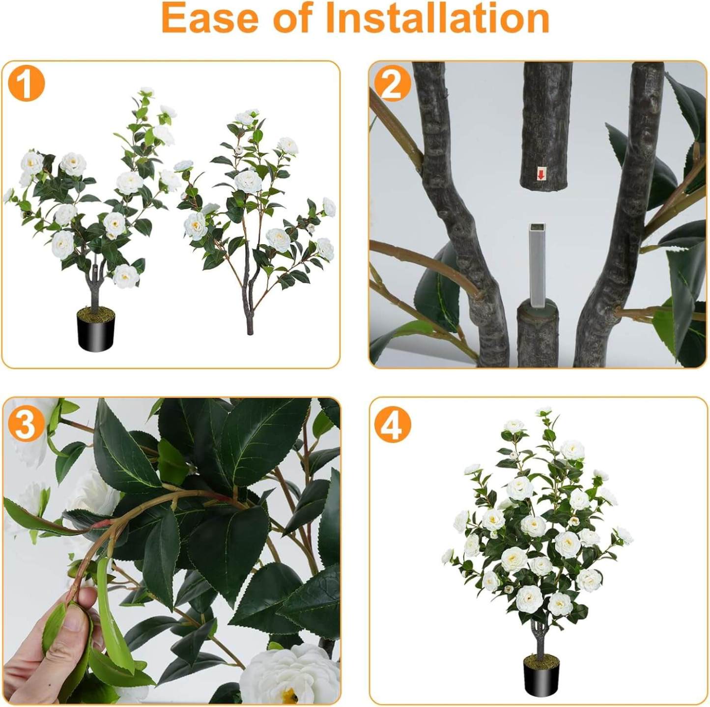 36” Artificial Camellia Trees (Set of 2)