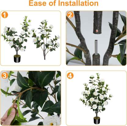 36” Artificial Camellia Trees (Set of 2)
