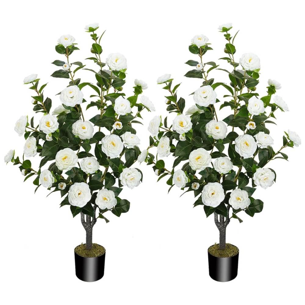 36” Artificial Camellia Trees (Set of 2)