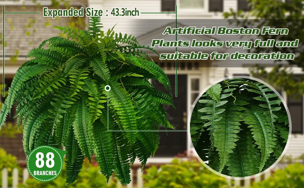 💥This Week's Special Price $19.99🌱UV Resistant Lifelike Artificial Boston Fern