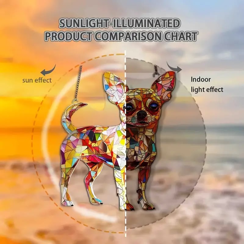 🌞🐕‍🦺Cute Chihuahua Suncatcher BUY 1 GET 1 FREE(2PCS)