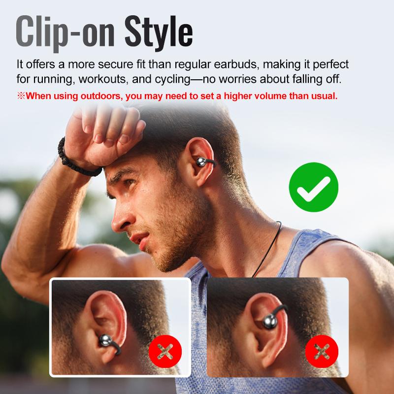 2025 New Arrival -  Ear Clip Bluetooth Headphones  with Touch Screen