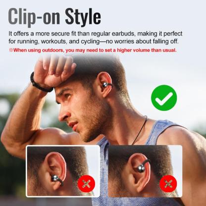 2025 New Arrival -  Ear Clip Bluetooth Headphones  with Touch Screen