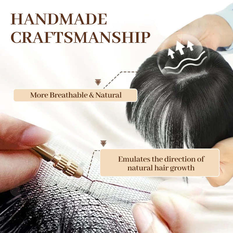 Natural Hair Toppers with Bangs for Women(buy 1 get 1 free)