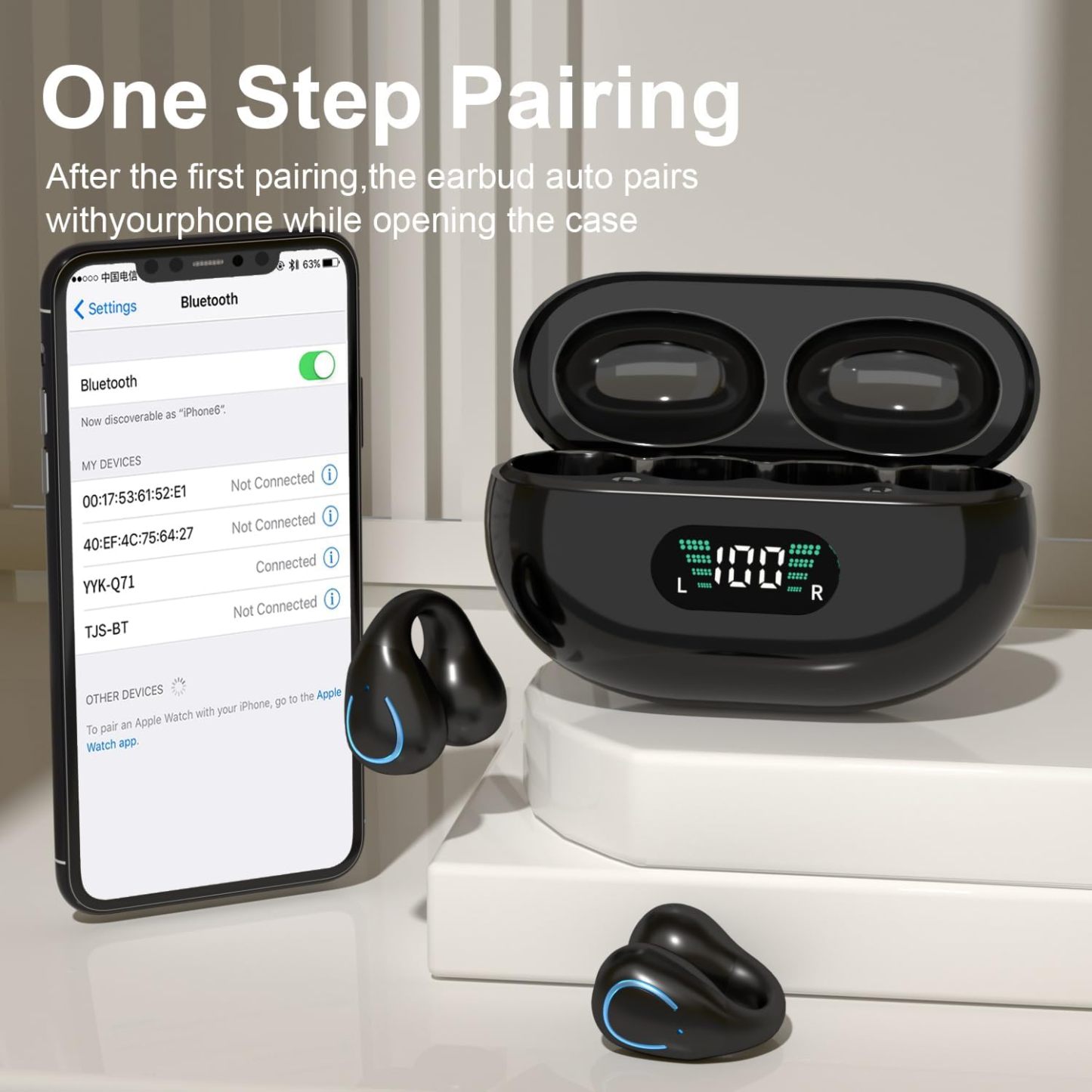 2025 New Arrival - Ear Clip Bluetooth Headphones with Touch Screen