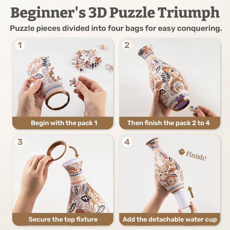 ✨Seasonal Themes 3D Art Puzzle Vase 🌸 A Perfect Christmas Gift🎁