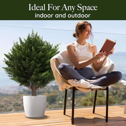 💥-UV Resistant Artificial Cedar Topiary Ball Tree