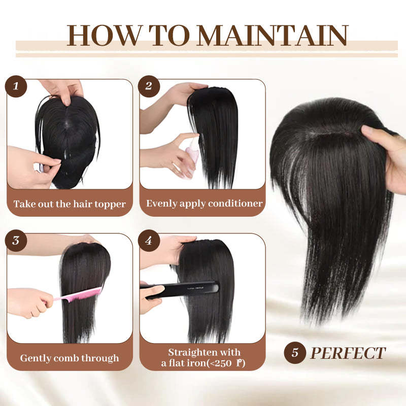 Natural Hair Toppers with Bangs for Women(buy 1 get 1 free)