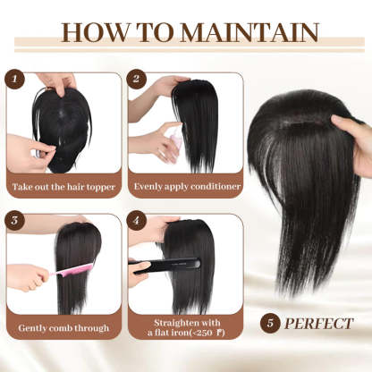 Natural Hair Toppers with Bangs for Women(buy 1 get 1 free)