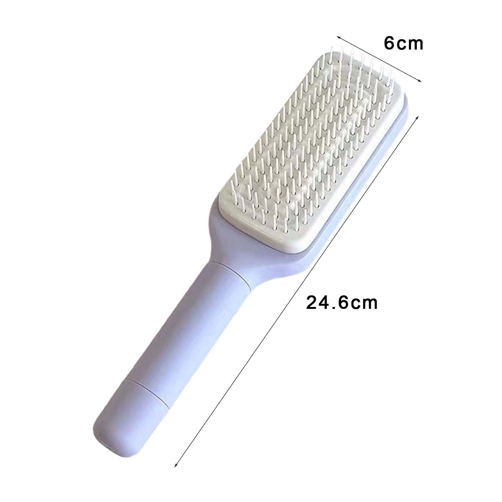 Rotating Comb Massage Comb One-key Self Hair Brush with Long Handle Anti-static Scalp Massage Hair Comb Women Hairdressing Retractable Comb Home Purple