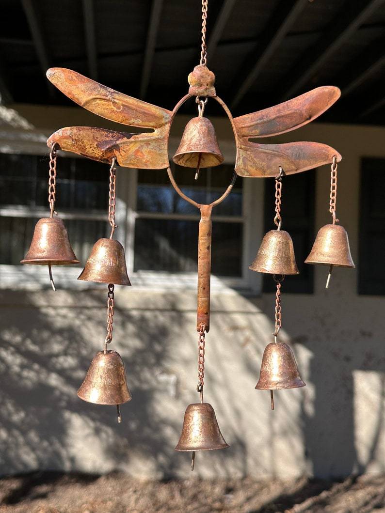 Dragonfly with Bells Wind Chime, Wind Chimes, Garden Decoration, Garde