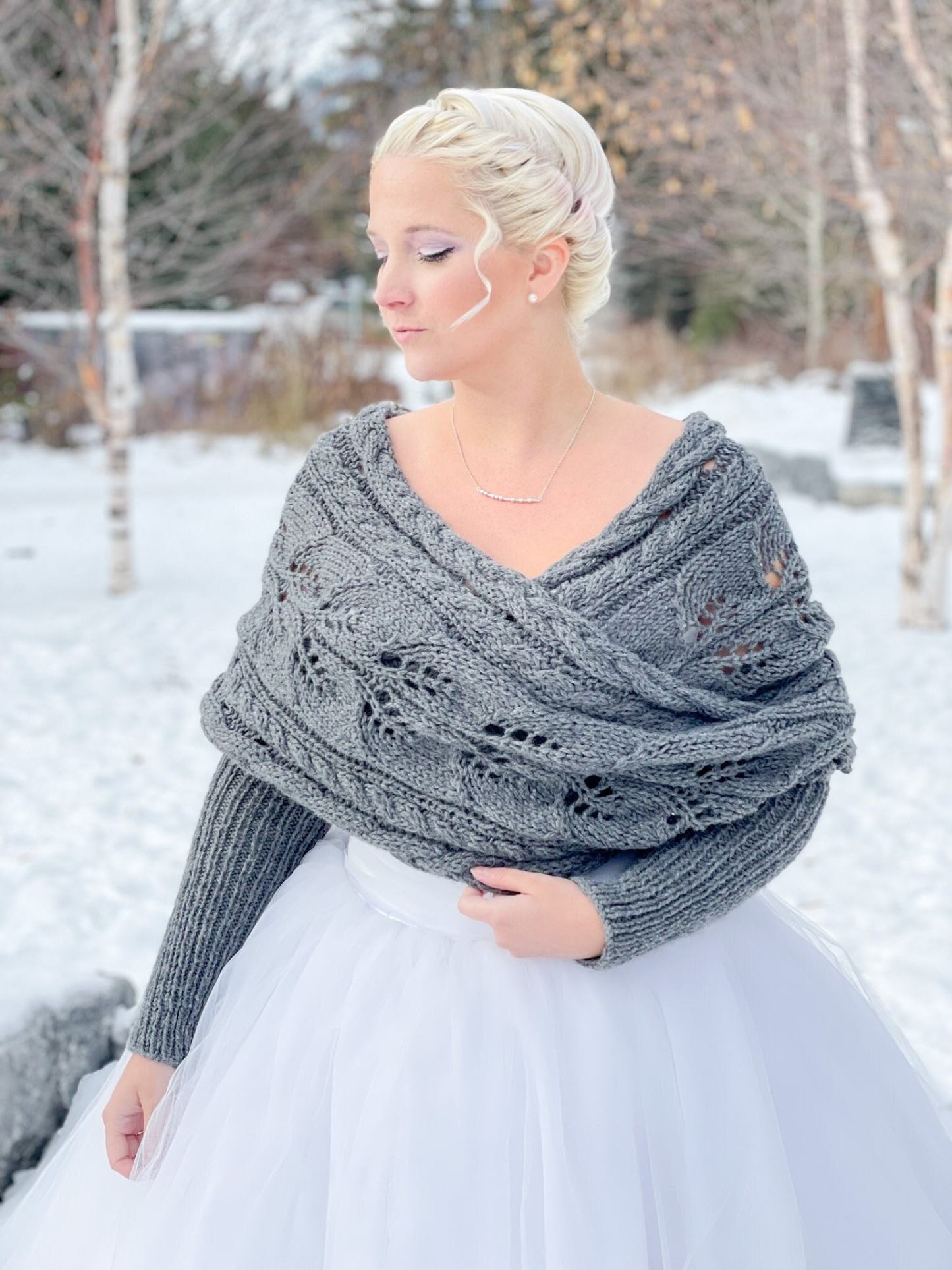 Wrapped Up in Cables Sweater Scarf, scarf with sleeves