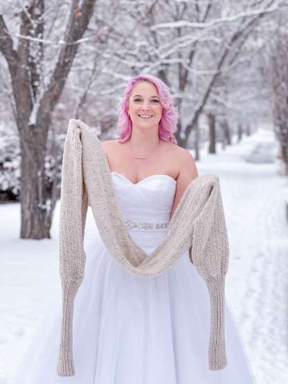 Snowfall Sweater Scarf, scarf with sleeves