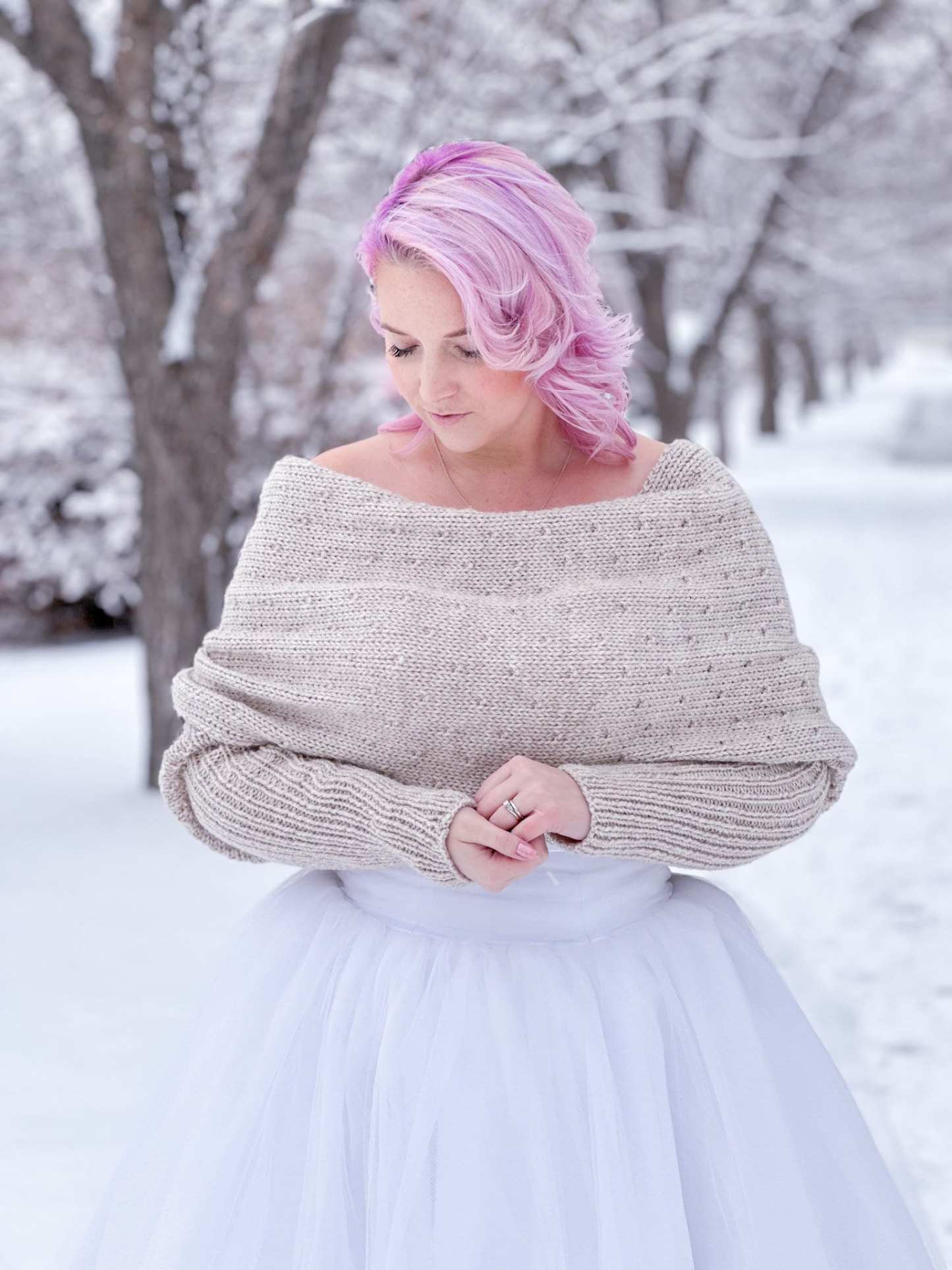 Snowfall Sweater Scarf, scarf with sleeves