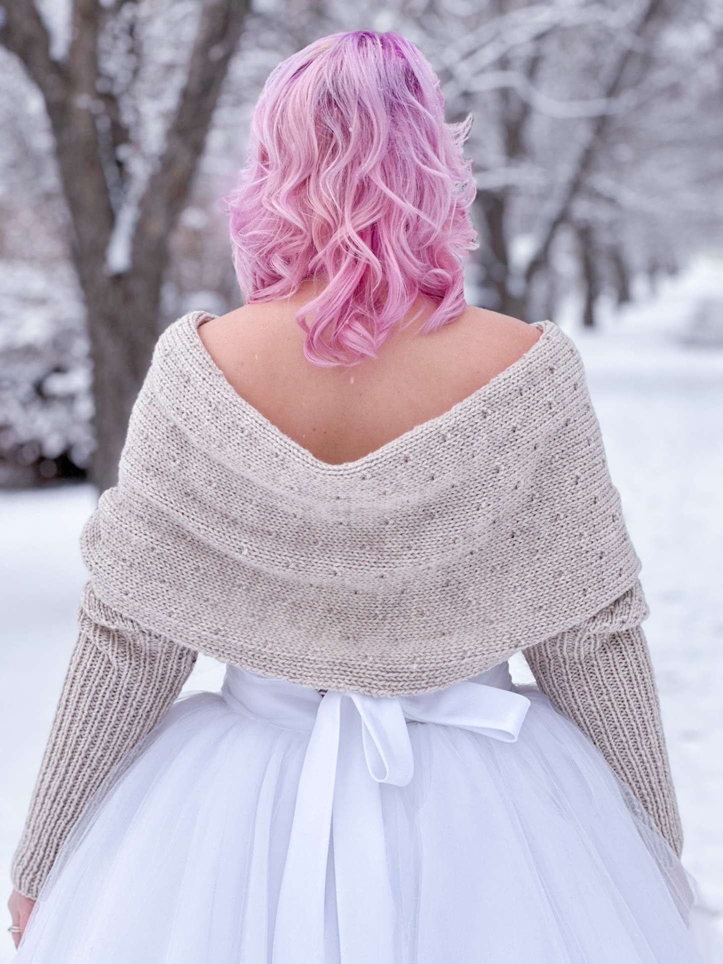 Snowfall Sweater Scarf, scarf with sleeves