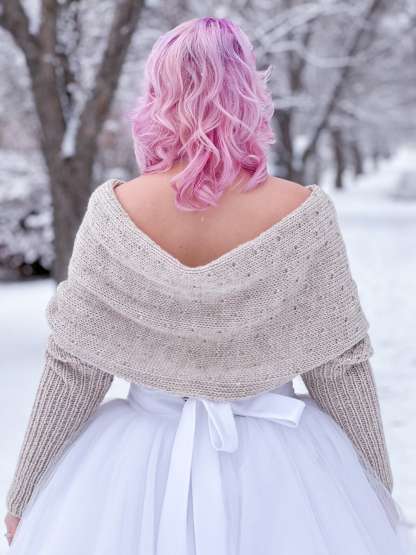 Snowfall Sweater Scarf, scarf with sleeves