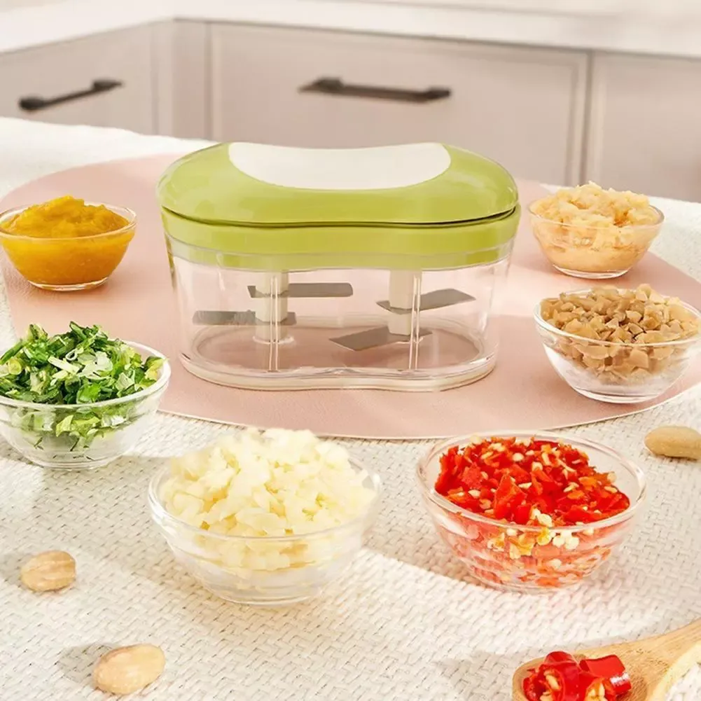 Manual Mini Garlic Chopper - Meat Grinder, Nut, Vegetable, Fruit Food