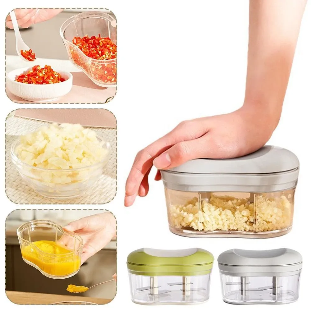 Manual Mini Garlic Chopper - Meat Grinder, Nut, Vegetable, Fruit Food Crus X7S3
