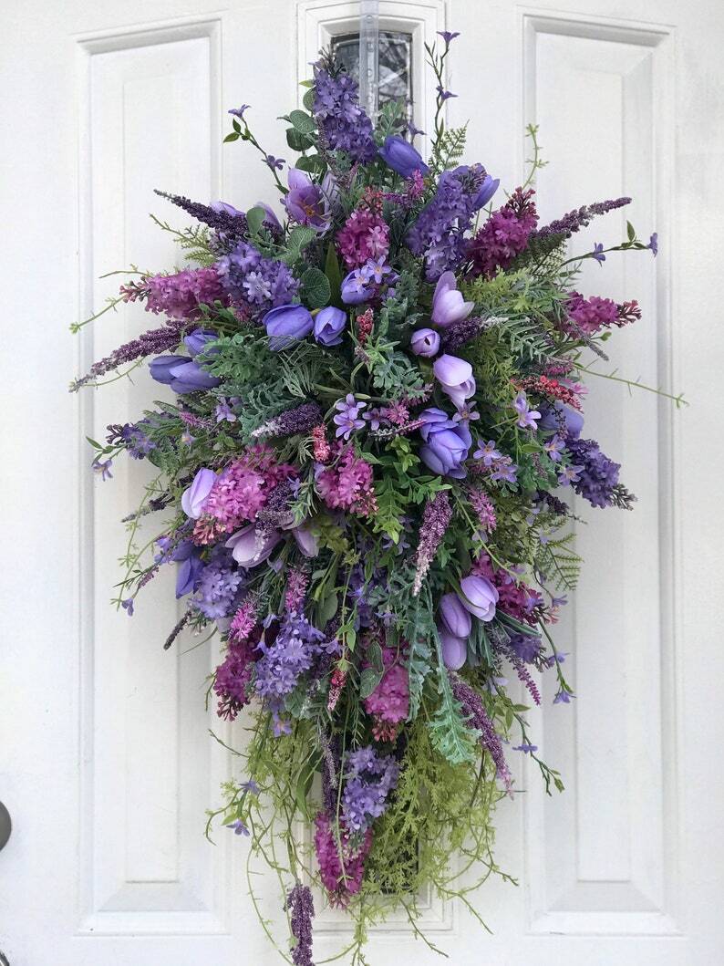 Spring Front Door Swag-Rustic Home Decor