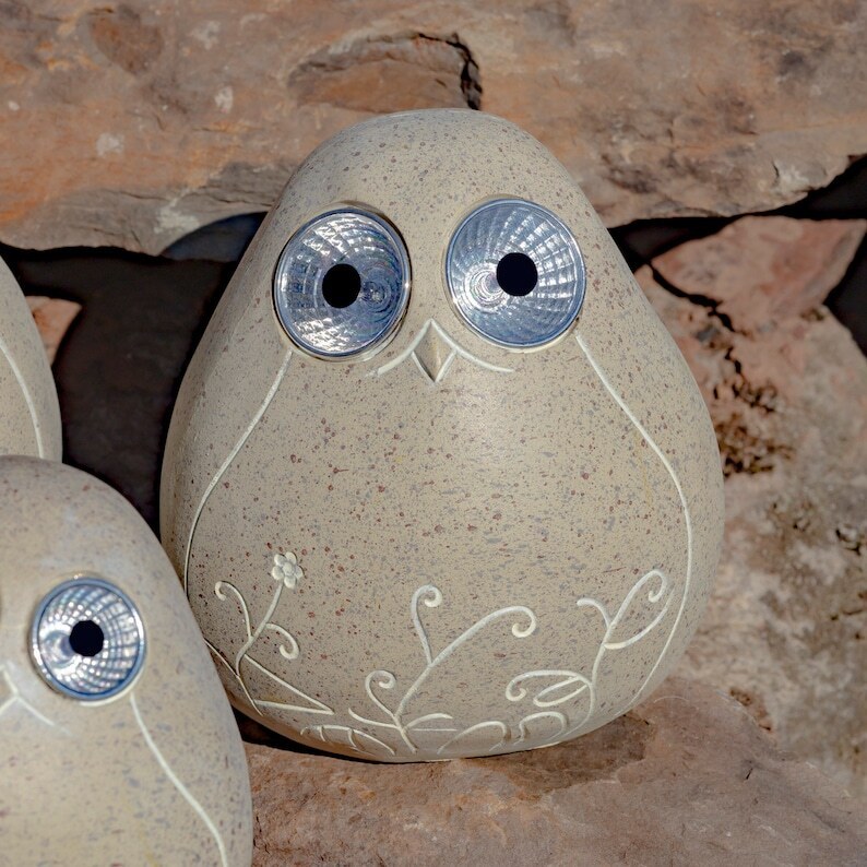 Set of 3 Solar Birds with Light up Eyes In Assorted Colors