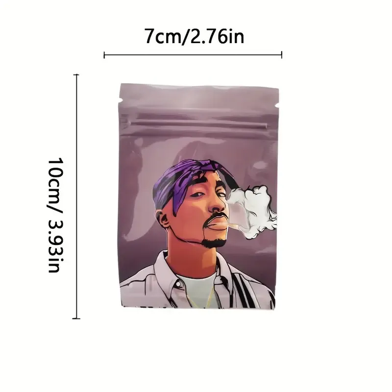 Cartoon Cool Design Ziplock Bags - 100 Pack Reusable Plastic Ziplock Bags for Party Favors and Storage - Durable Bags for Gift Giving and Home Use, Holiday Theme