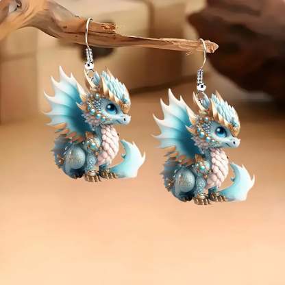 Multicolor Dragon Baby Charm Earrings Set🦖