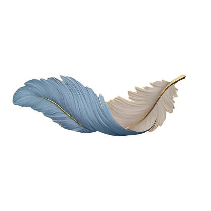 Luxury 3D Feather Shape Decor Wall Lamp with Remote Control, 4 Size