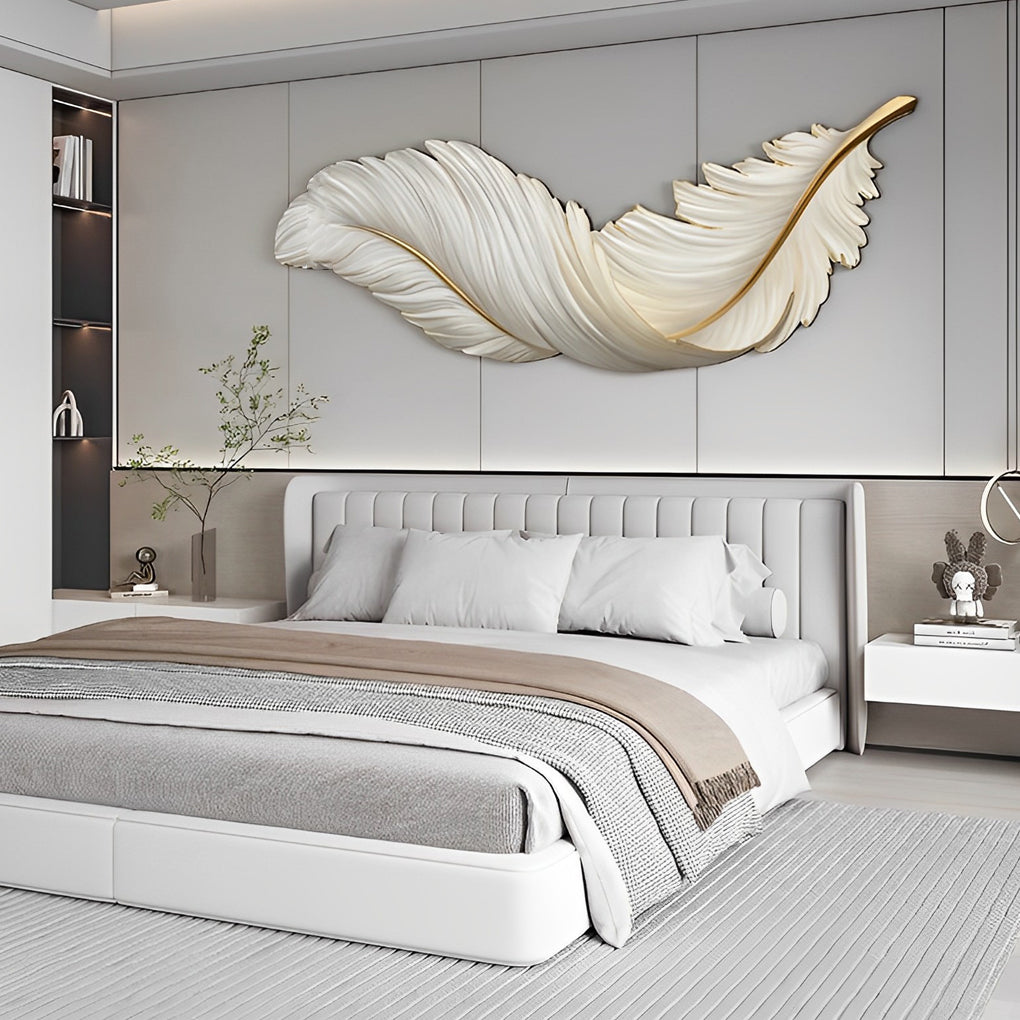 Luxury 3D Feather Shape Decor Wall Lamp with Remote Control, 4 Size