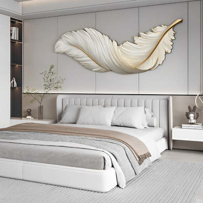 Luxury 3D Feather Shape Decor Wall Lamp with Remote Control, 4 Size