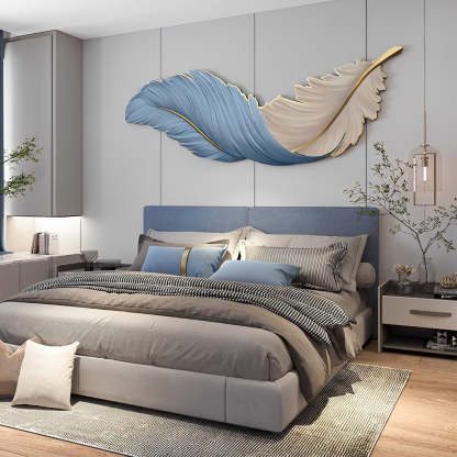 Luxury 3D Feather Shape Decor Wall Lamp with Remote Control, 4 Size