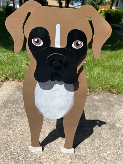Boxer Dog Planter Box