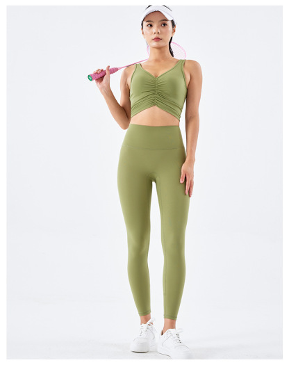 NUCBN high waist nude no embarrassing line yoga pants women's elastic tight hip lifting sports fitness leggings