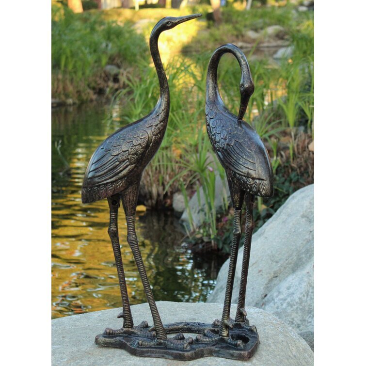 Heron Weather Resistant Metal Garden Statue