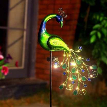 Waterproof Peacock Solar Stake Lights for Outdoor Decorations(One piece set)