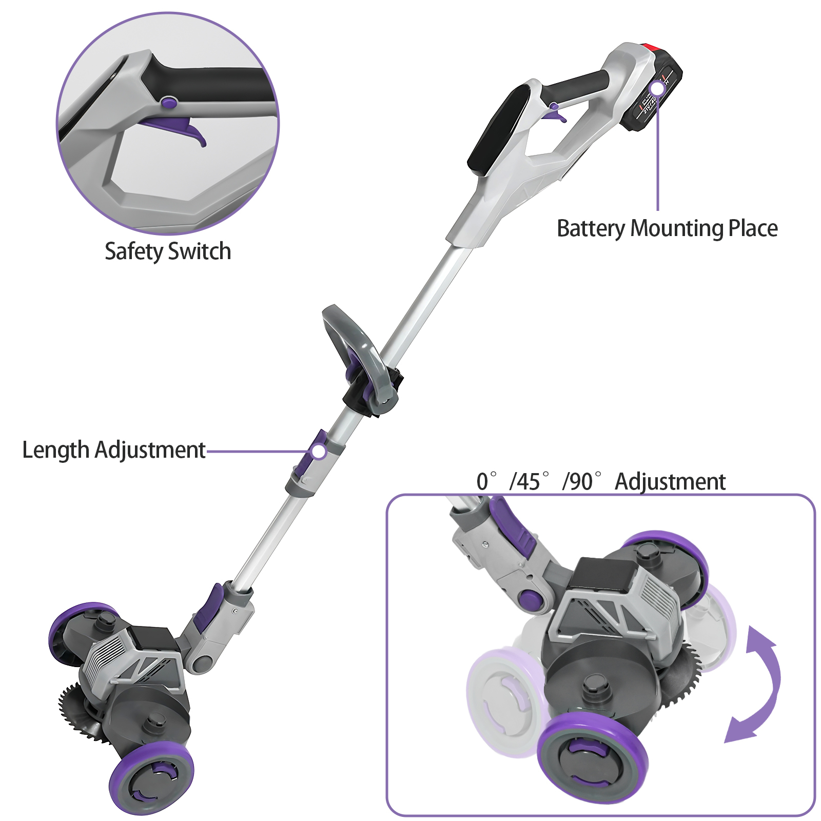 NEWEST Wheeled Grass Trimmer-EcoGlide Wheeled Multi-Task Trimmer Pro