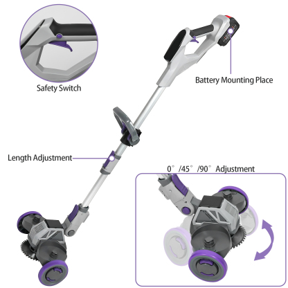 NEWEST Wheeled Grass Trimmer-EcoGlide Wheeled Multi-Task Trimmer Pro