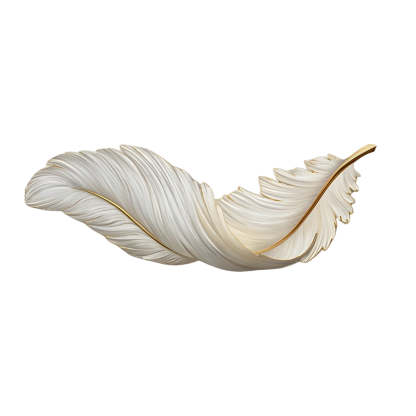 Luxury 3D Feather Shape Decor Wall Lamp with Remote Control, 4 Size