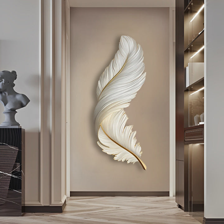 Luxury 3D Feather Shape Decor Wall Lamp with Remote Control, 4 Size