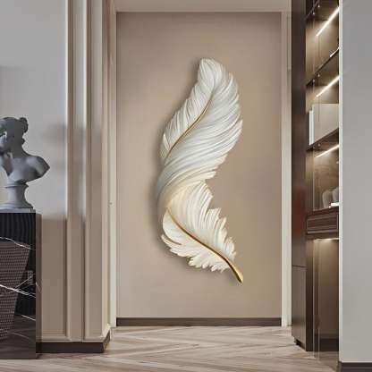 Luxury 3D Feather Shape Decor Wall Lamp with Remote Control, 4 Size